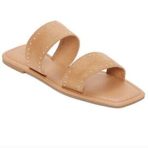 Mixit Women’s 9 Tan Dual-Band Slide Sandals – Summer Casual, NWT